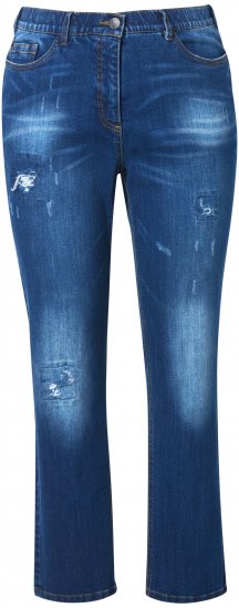 Ulla Popken Lightly Distressed Stretch Fit Jeans Blue Denim - Jeans & Bukser i Store Størrelser – Plus Size - Jeans og bukser, EU 42-70