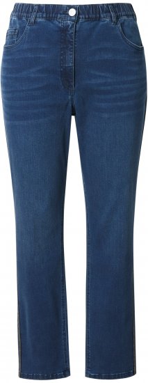 Ulla Popken Rhinestone Seam Stretch Fit Jeans Blue Denim - Jeans & Bukser i Store Størrelser – Plus Size - Jeans og bukser, EU 42-70