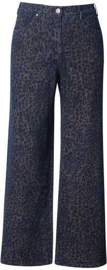 Ulla Popken Leopard Print Stretch Fit Jeans Ink Blue - Jeans & Bukser i Store Størrelser – Plus Size - Jeans og bukser, EU 42-70