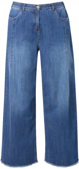 Ulla Popken Extra Wide Leg Stretch Fit Jeans Denim Blue - Jeans & Bukser i Store Størrelser – Plus Size - Jeans og bukser, EU 42-70