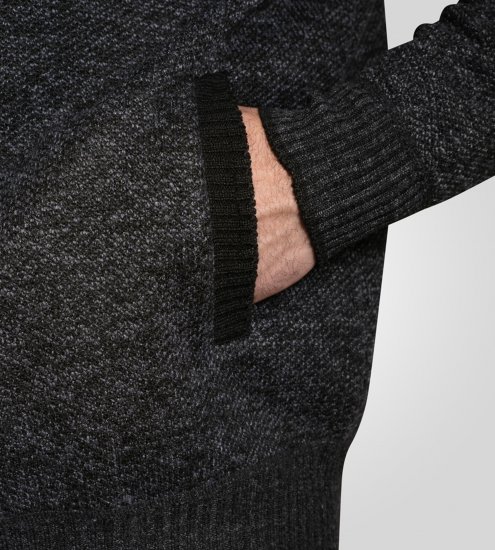 D555 Dereham 2 Knitted Sweater with Zipper Charcoal TALL - TALL gensere - 