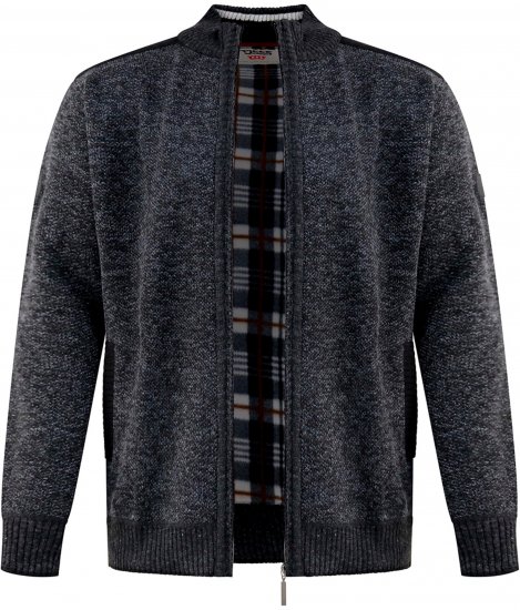 D555 Dereham 2 Knitted Sweater with Zipper Charcoal TALL - TALL gensere - 