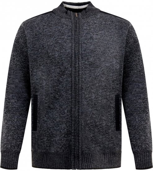 D555 Dereham 2 Knitted Sweater with Zipper Charcoal TALL - TALL gensere - 