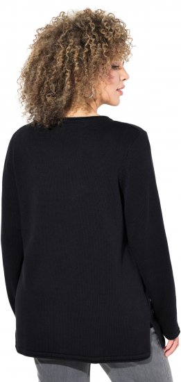 Ulla Popken Sequined Star Rolled Edge Sweater Black - Hettegensere og collegegensere - Myke gensere, hettegensere og strikk