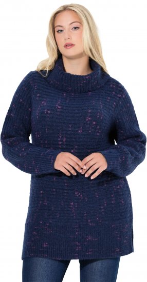 Ulla Popken Space Yarn Oversized Turtleneck Sweater Blue - Hettegensere og collegegensere - Myke gensere, hettegensere og strikk