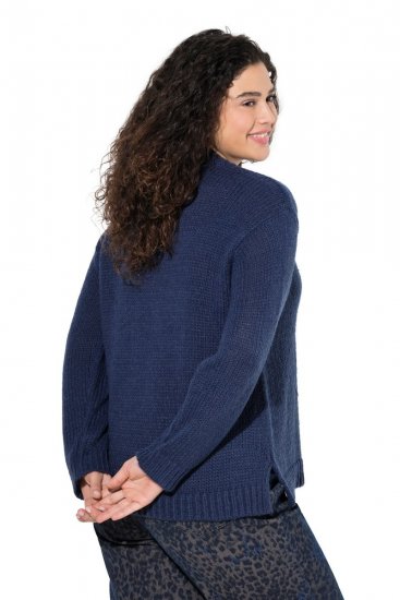 Ulla Popken Textured Glitter Embroidery Oversized Sweater Ink Blue - Hettegensere og collegegensere - Myke gensere, hettegensere og strikk