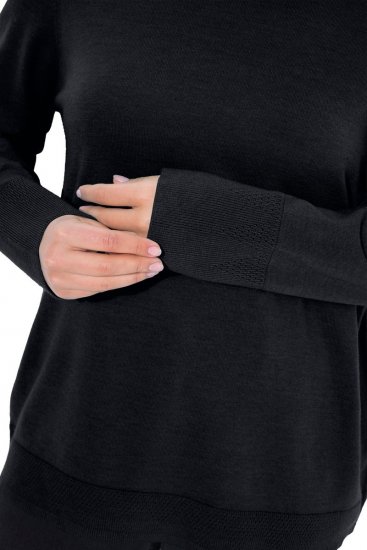 Ulla Popken Long Sleeves Mock Turtleneck Sweater Black - Ulla Popken - Ulla Popken Plus-Size Klær