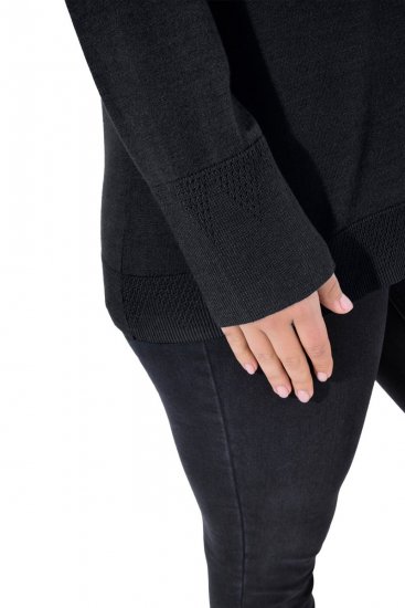 Ulla Popken Long Sleeves Mock Turtleneck Sweater Black - Ulla Popken - Ulla Popken Plus-Size Klær