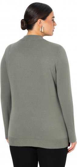 Ulla Popken Long Sleeves Mock Turtleneck Sweater Grey - Hettegensere og collegegensere - Myke gensere, hettegensere og strikk