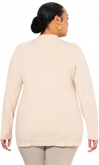 Ulla Popken Long Sleeves Mock Turtleneck Sweater Nature Melange - Hettegensere og collegegensere - Myke gensere, hettegensere og strikk