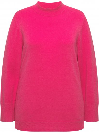 Ulla Popken Long Sleeves Mock Turtleneck Sweater Red Pink - Hettegensere og collegegensere - Myke gensere, hettegensere og strikk
