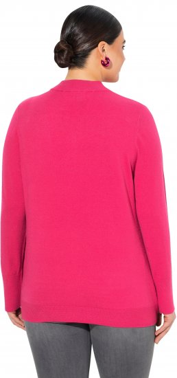 Ulla Popken Long Sleeves Mock Turtleneck Sweater Red Pink - Hettegensere og collegegensere - Myke gensere, hettegensere og strikk