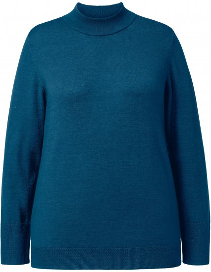Ulla Popken Long Sleeves Mock Turtleneck Sweater Emerald Green - Hettegensere og collegegensere - Myke gensere, hettegensere og strikk