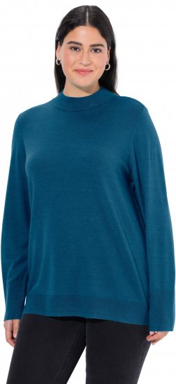 Ulla Popken Long Sleeves Mock Turtleneck Sweater Emerald Green - Hettegensere og collegegensere - Myke gensere, hettegensere og strikk