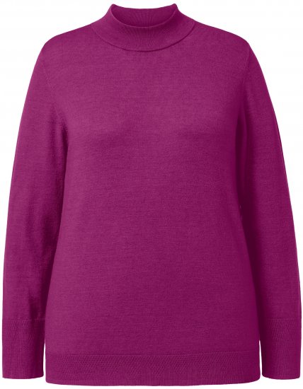 Ulla Popken Long Sleeves Mock Turtleneck Sweater Berry - Hettegensere og collegegensere - Myke gensere, hettegensere og strikk