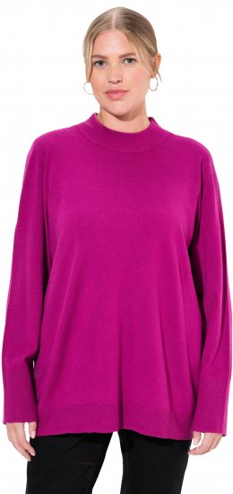 Ulla Popken Long Sleeves Mock Turtleneck Sweater Berry - Hettegensere og collegegensere - Myke gensere, hettegensere og strikk