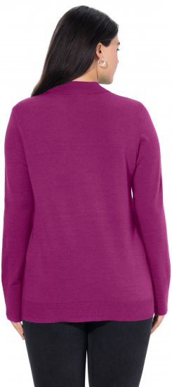 Ulla Popken Long Sleeves Mock Turtleneck Sweater Berry - Hettegensere og collegegensere - Myke gensere, hettegensere og strikk