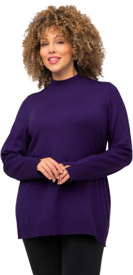 Ulla Popken Long Sleeves Mock Turtleneck Sweater Deep Violet - Hettegensere og collegegensere - Myke gensere, hettegensere og strikk