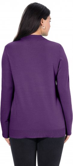 Ulla Popken Long Sleeves Mock Turtleneck Sweater Deep Violet - Hettegensere og collegegensere - Myke gensere, hettegensere og strikk