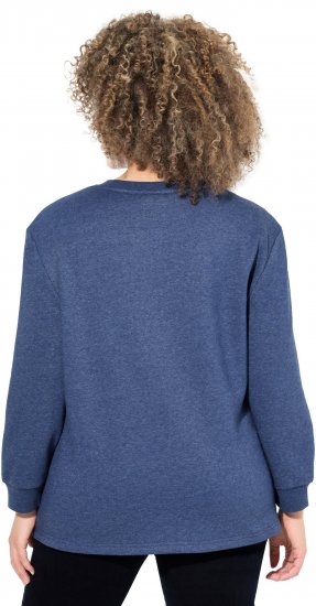 Ulla Popken Sequined Neck Long Sleeve Sweatshirt Ink Blue - Hettegensere og collegegensere - 
