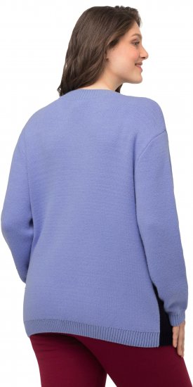 Ulla Popken Long Sleeve Knit Mountain Range Sweater Bright Purple - Hettegensere og collegegensere - Myke gensere, hettegensere og strikk