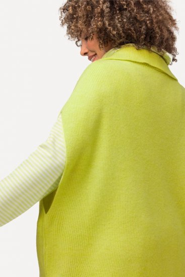 Ulla Popken Oversized Knit Sweater Vest Lime Green - Hettegensere og collegegensere - Myke gensere, hettegensere og strikk