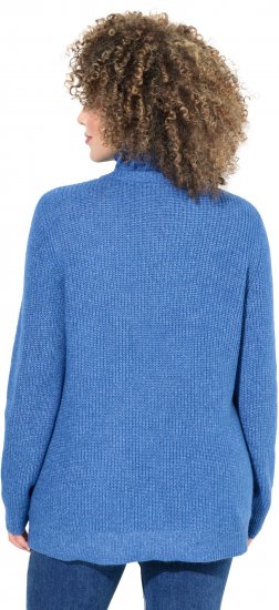 Ulla Popken Cable Knit Long Sleeve Turtleneck Sweater Teal Blue - Hettegensere og collegegensere - Myke gensere, hettegensere og strikk