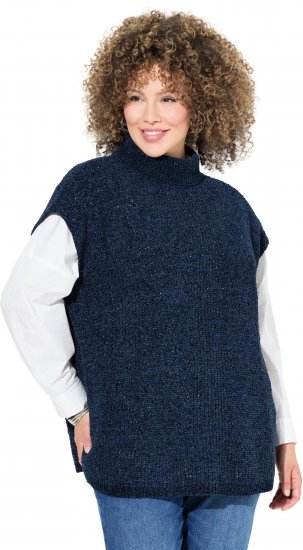Ulla Popken Cap Sleeve Turtleneck Sweater Blue - Hettegensere og collegegensere - 