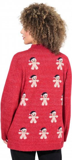 Ulla Popken Gingerbread Men Sweater Salsa Red - Hettegensere og collegegensere - Myke gensere, hettegensere og strikk