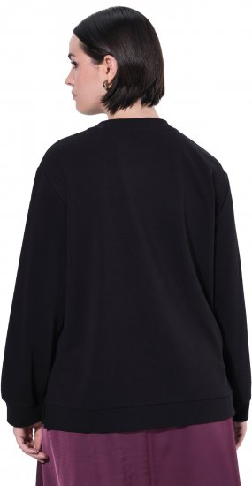Ulla Popken Tulle Panel Sweatshirt Black - Hettegensere og collegegensere - 