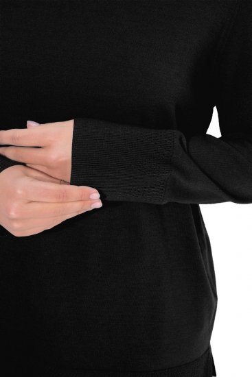 Ulla Popken Turtleneck Ribbed Trim Long Sleeve Sweater Black - Hettegensere og collegegensere - Myke gensere, hettegensere og strikk
