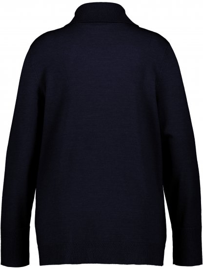 Ulla Popken Turtleneck Ribbed Trim Long Sleeve Sweater Navy - Hettegensere og collegegensere - 