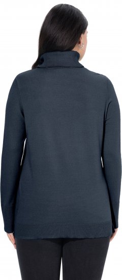 Ulla Popken Turtleneck Ribbed Trim Long Sleeve Sweater Navy - Hettegensere og collegegensere - 