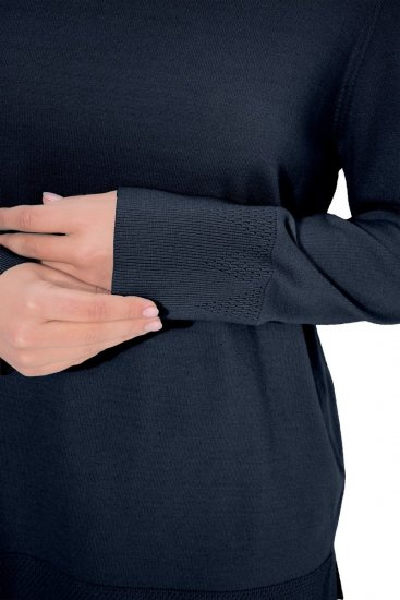 Ulla Popken Turtleneck Ribbed Trim Long Sleeve Sweater Navy - Hettegensere og collegegensere - Myke gensere, hettegensere og strikk