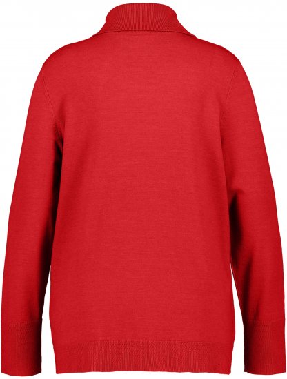 Ulla Popken Turtleneck Ribbed Trim Long Sleeve Sweater Salsa Red - Hettegensere og collegegensere - 