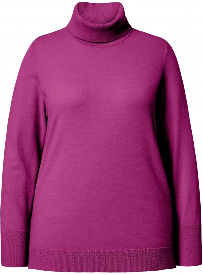 Ulla Popken Turtleneck Ribbed Trim Long Sleeve Sweater Berry - Hettegensere og collegegensere - 