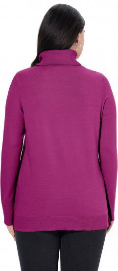 Ulla Popken Turtleneck Ribbed Trim Long Sleeve Sweater Berry - Hettegensere og collegegensere - 