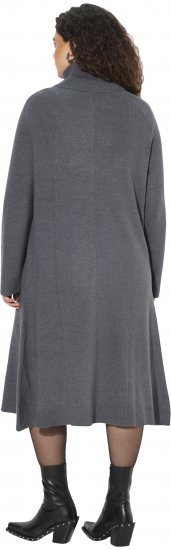 Ulla Popken Long Turtleneck Duster Sweater Graphite Grey - Hettegensere og collegegensere - Myke gensere, hettegensere og strikk