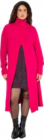 Ulla Popken Long Turtleneck Duster Sweater Red Pink - Hettegensere og collegegensere - 