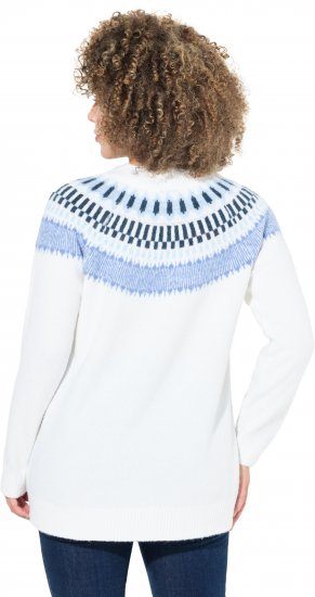 Ulla Popken Norwegian-Inspired Long Sleeve Knit Sweater Snow White - Hettegensere og collegegensere - 