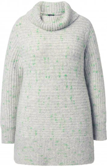 Ulla Popken Space Yarn Oversized Turtleneck Sweater Light Grey Melange - Hettegensere og collegegensere - 