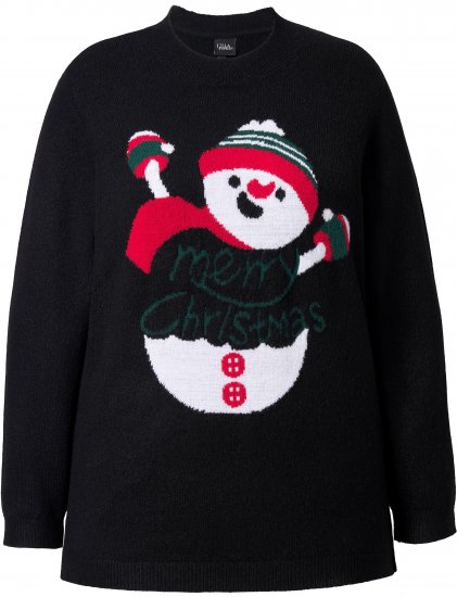 Ulla Popken Whimsical Holiday Sweater Black - Hettegensere og collegegensere - Myke gensere, hettegensere og strikk