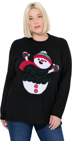 Ulla Popken Whimsical Holiday Sweater Black - Hettegensere og collegegensere - Myke gensere, hettegensere og strikk