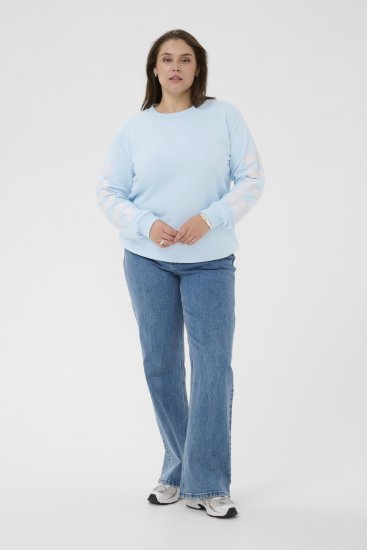 Kaffe Curve Mila Sweatshirt Nantucket Breeze Blue - Collegegensere - 