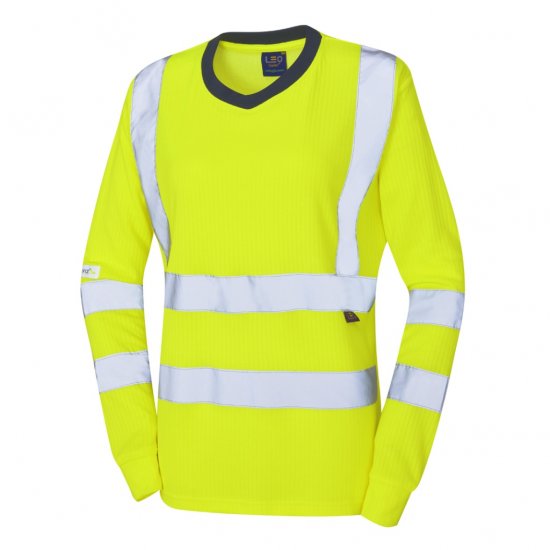 Leo Lydford EcoViz Comfort Women's Sleeved T-Shirt Yellow - Arbeidsklær - 