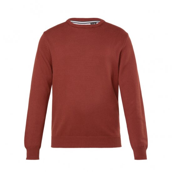JP1880 Classic Round Neck Long Sleeve Sweater Brick Brown - Gensere og hettegensere - Store hettegensere - 2XL-14XL