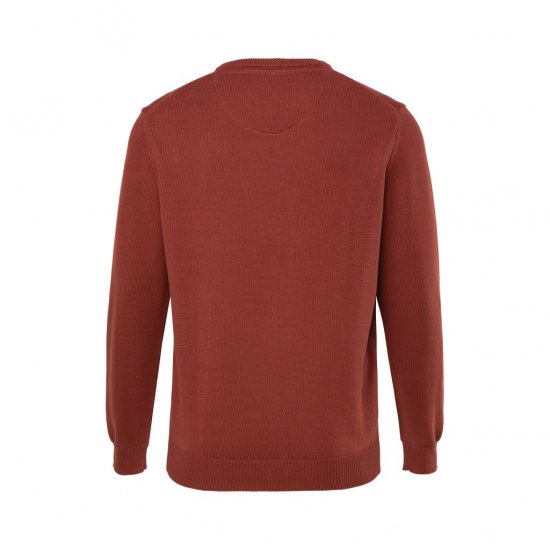 JP1880 Classic Round Neck Long Sleeve Sweater Brick Brown - Gensere og hettegensere - Store hettegensere - 2XL-14XL