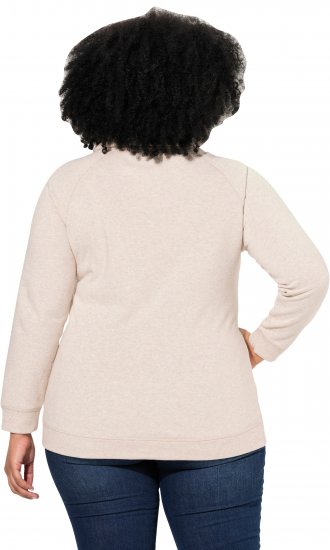 Ulla Popken Drawstring Collar Long Sleeve Sweatshirt Nature Melange - Hettegensere og collegegensere - Myke gensere, hettegensere og strikk