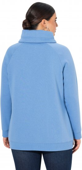 Ulla Popken Drawstring Collar Long Sleeve Sweatshirt Light Cornflower - Hettegensere og collegegensere - Myke gensere, hettegensere og strikk