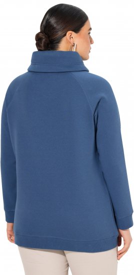 Ulla Popken Drawstring Collar Long Sleeve Sweatshirt Ink Blue - Hettegensere og collegegensere - Myke gensere, hettegensere og strikk